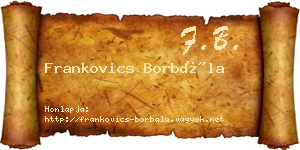 Frankovics Borbála névjegykártya